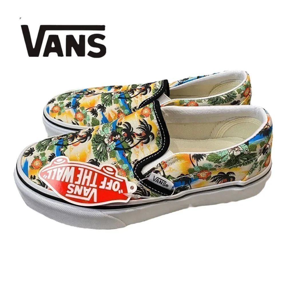 Vans Slip-On Aloha Sneakers Women's Skate Shoes NEW 5.5